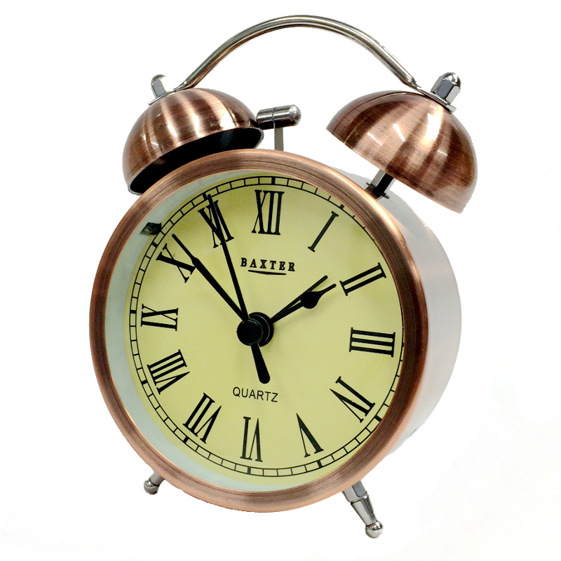B3-2BRS 9cm metal bell alarm clock in bronze