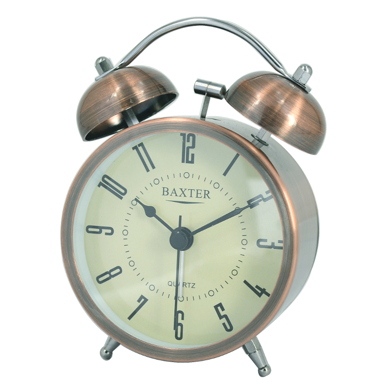B3-2BRSW 9cm metal bell alarm clock in bronze