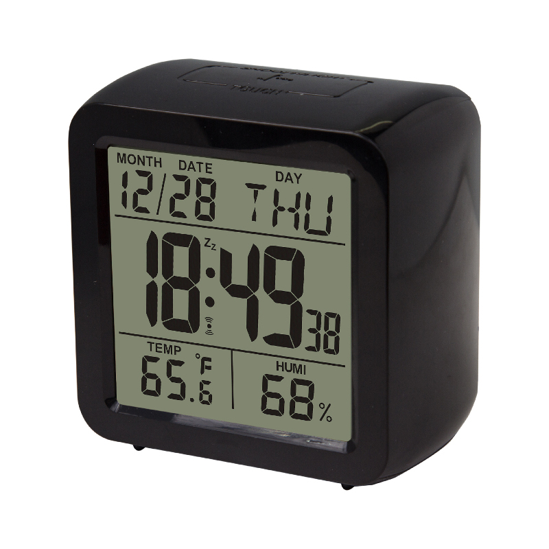 E9001BLK LCD alarm clock in black