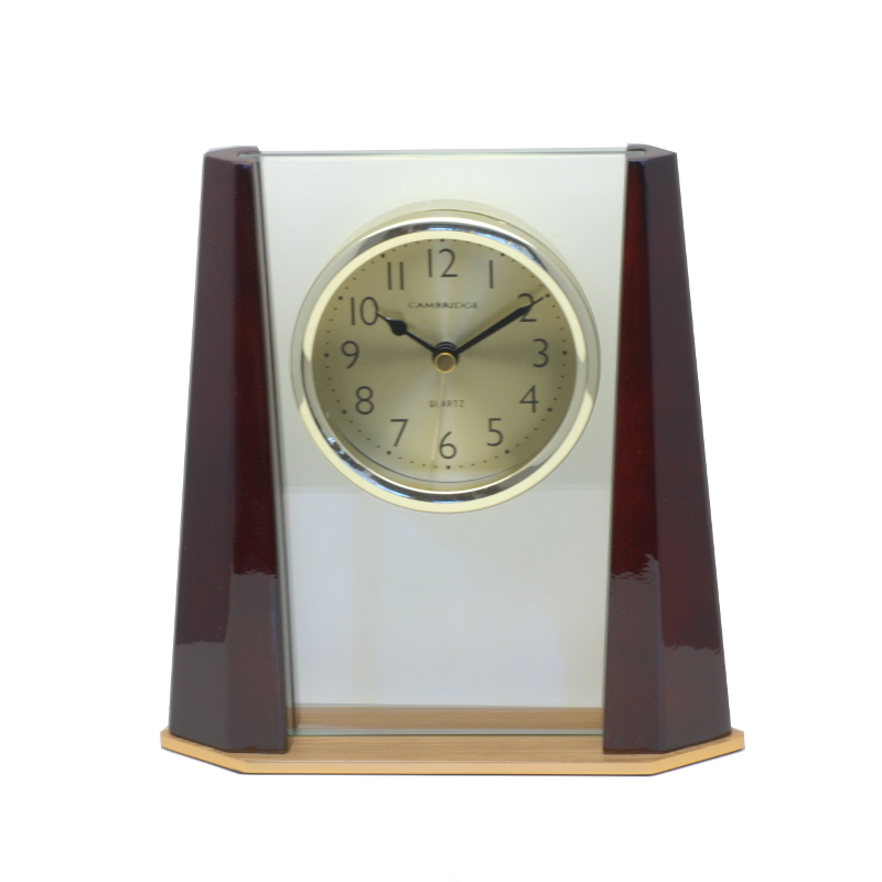 T138-A Wood and glass desk clock