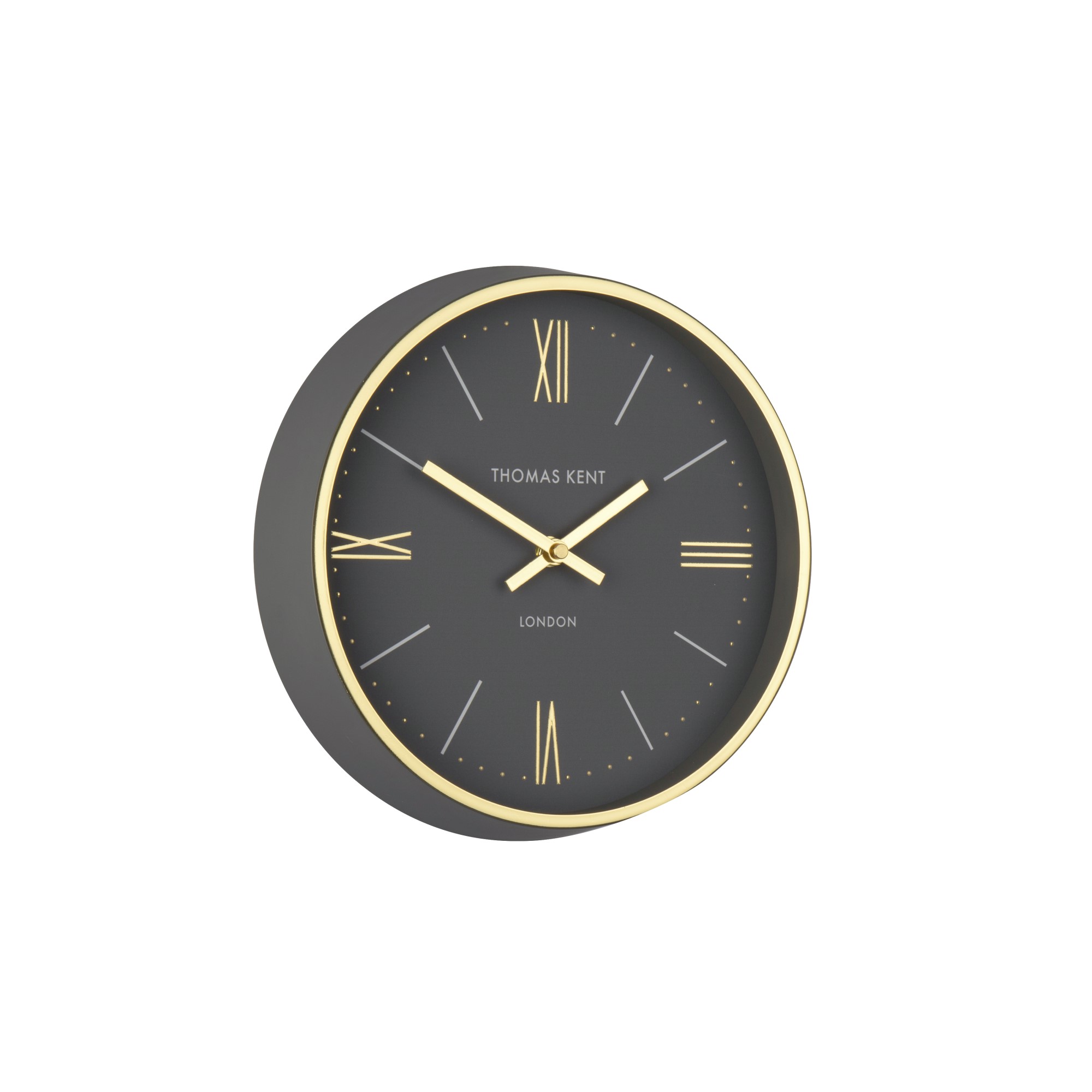 Hampton Charcoal 25cm Wall Clock (Xpkg) (LINC1008-X)