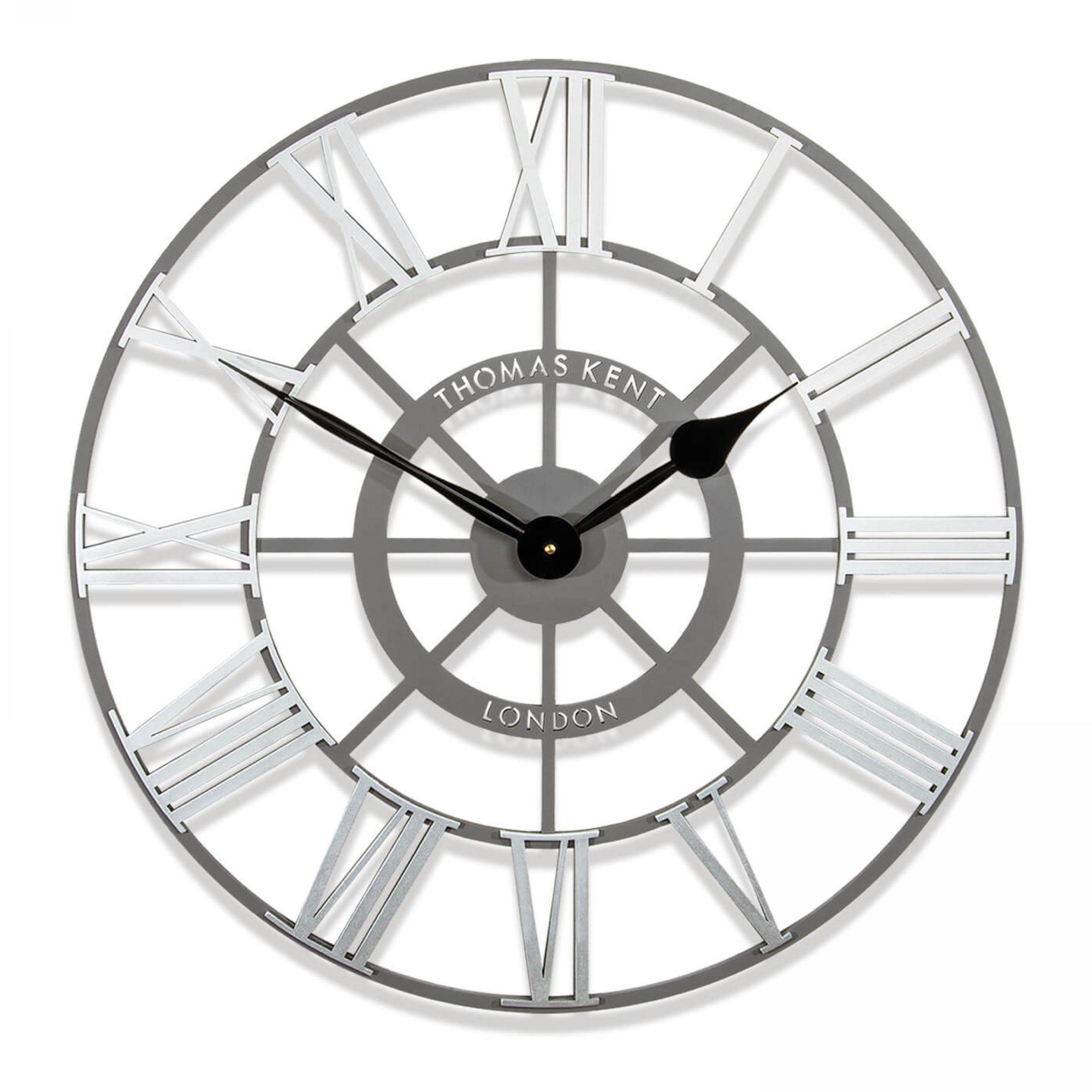 Evening Star Silver 61cm Wall Clock (Xpkg) (LINC2434-X)