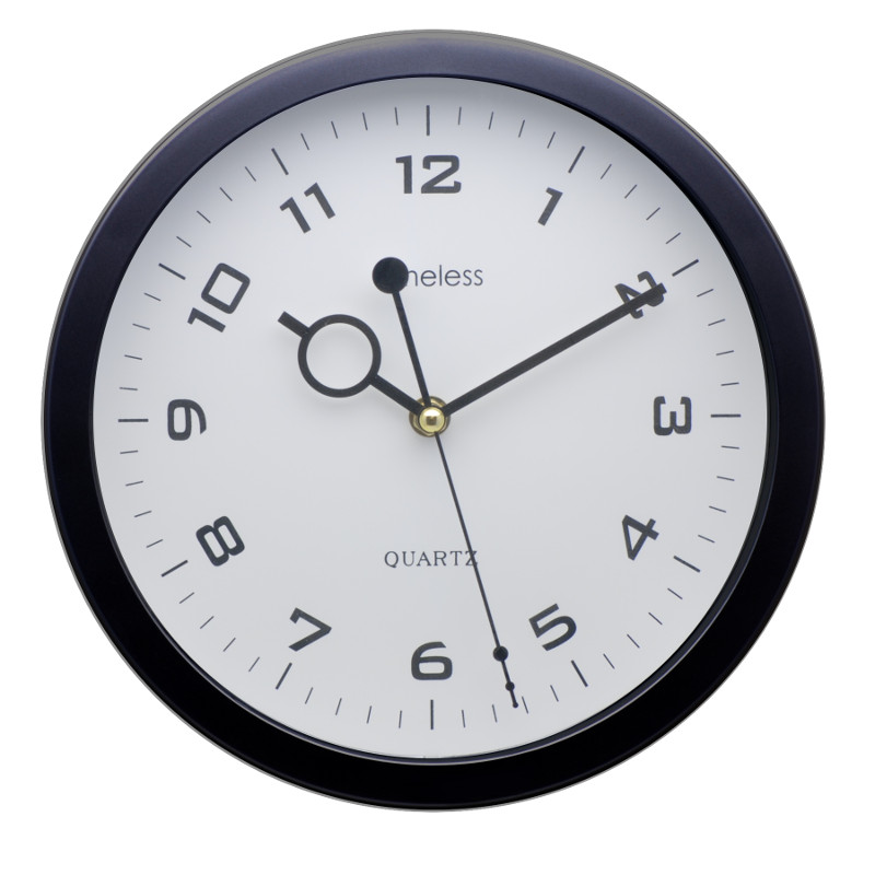 MQ17-1BLK 25cm wall clock in black