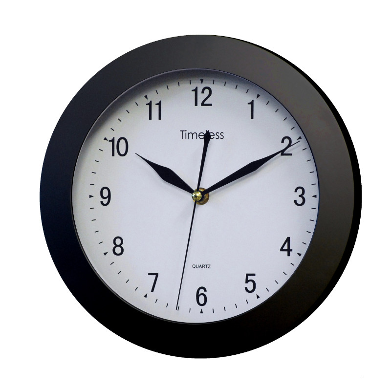 MR17-BLK 25cm wall clock in black