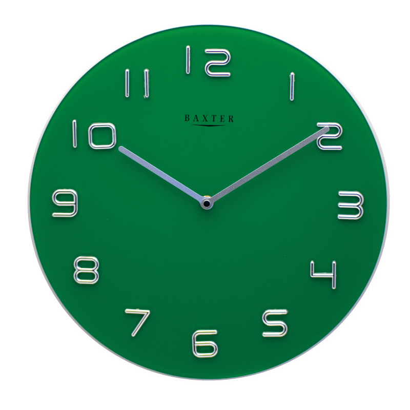 PW7007GRN 35cm glass wall clock