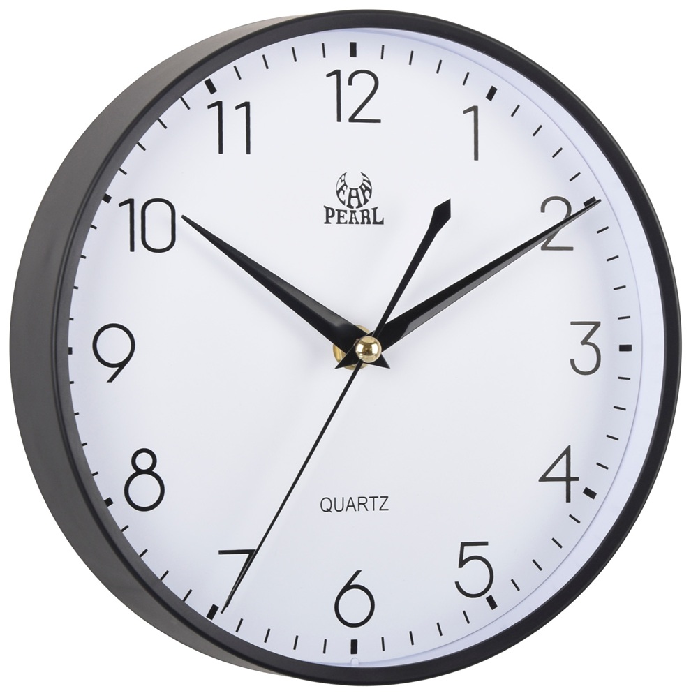 PW348-BLK 21cm Wall Clock in Black