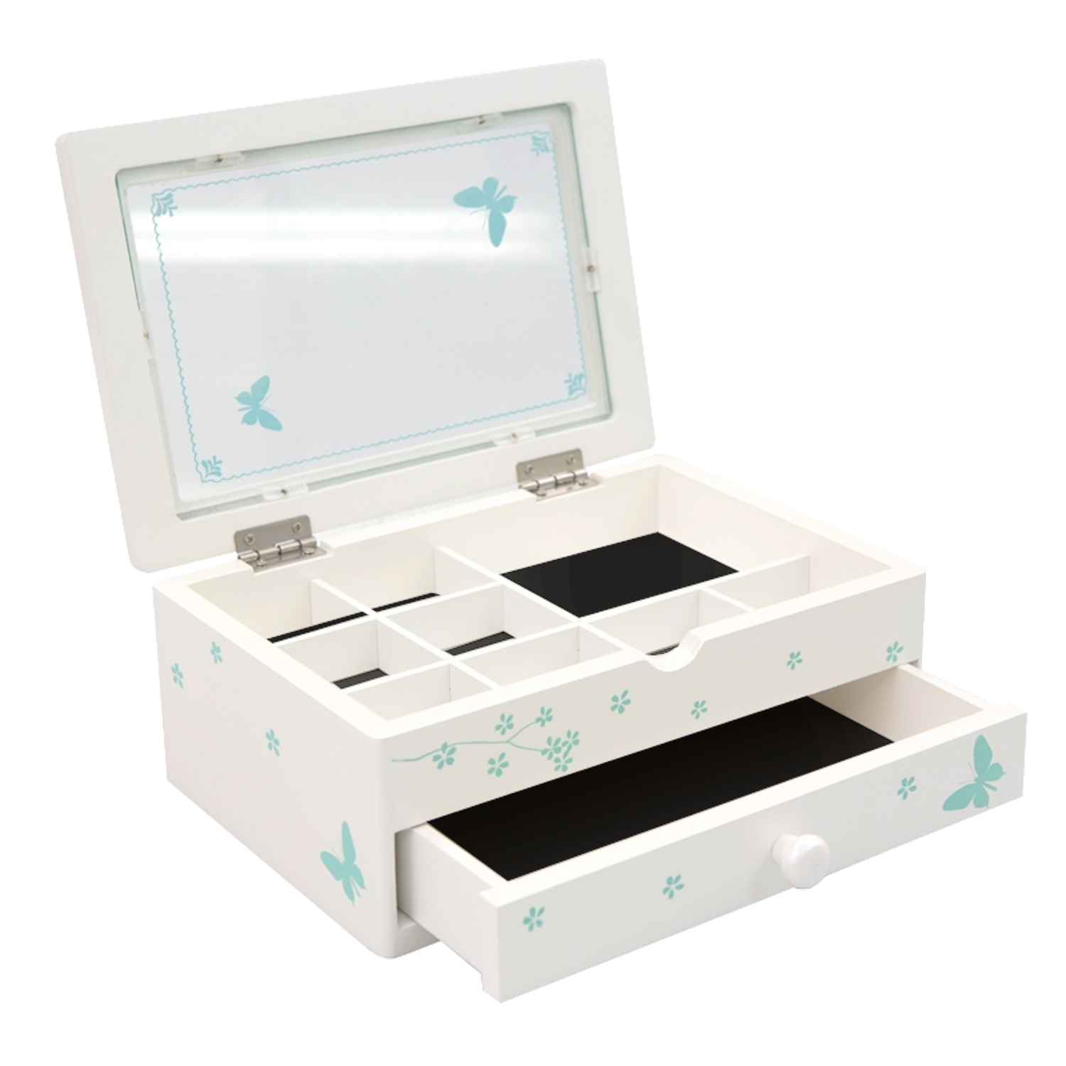 YPBZ188WHT Jewellery Box Gloss Butterfly