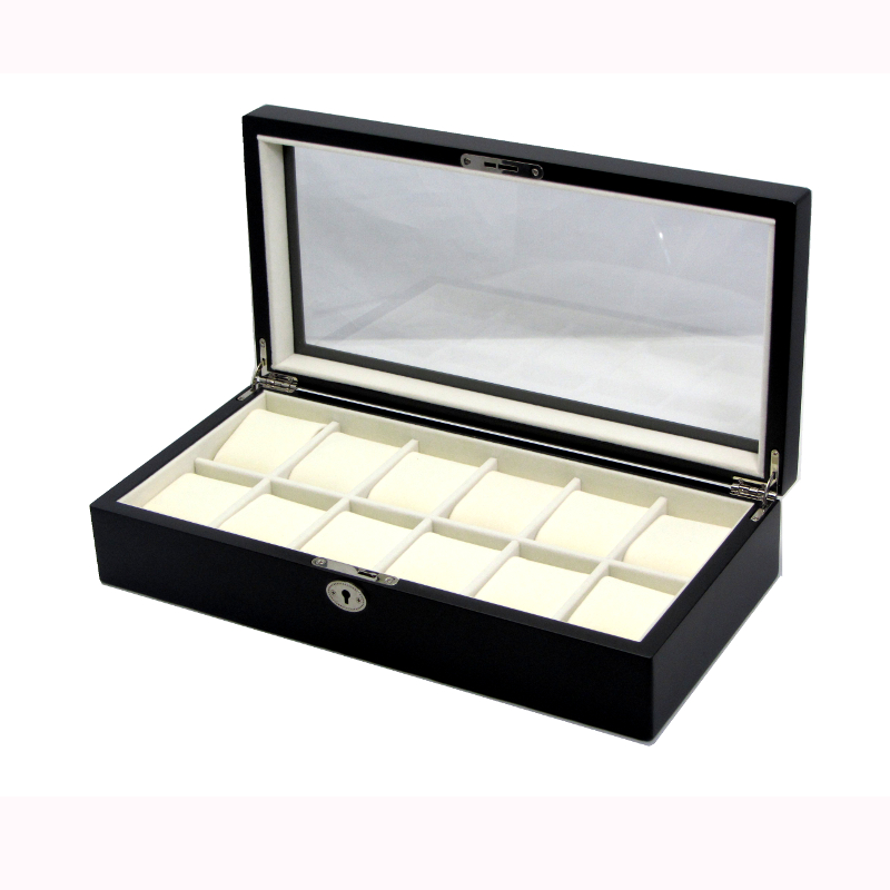 PWB12BLK-W Matt finish watch box - Click Image to Close