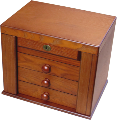 HB30-BRN Matt brown jewellery box with wings