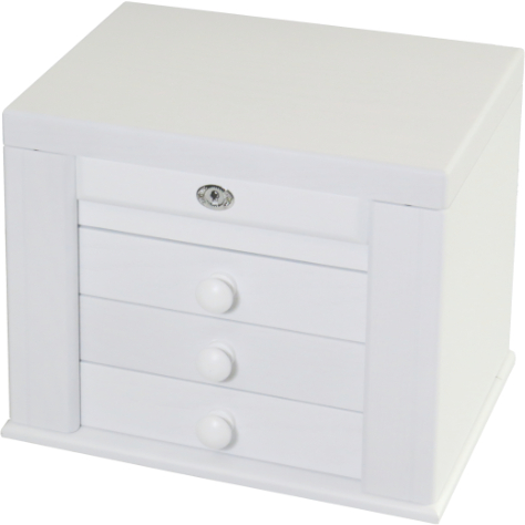 HB30-WHT Matt white jewellery box with wings