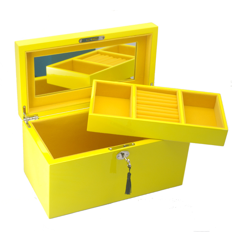 KJ01YL Yellow Kandi Box in piano finish - Click Image to Close