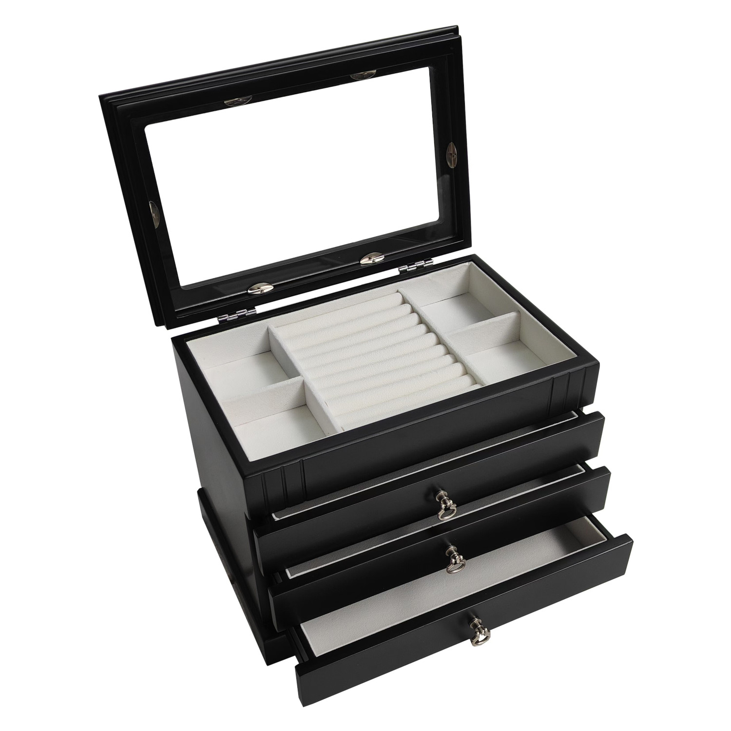 PJB300BLK Satin finish jewellery box