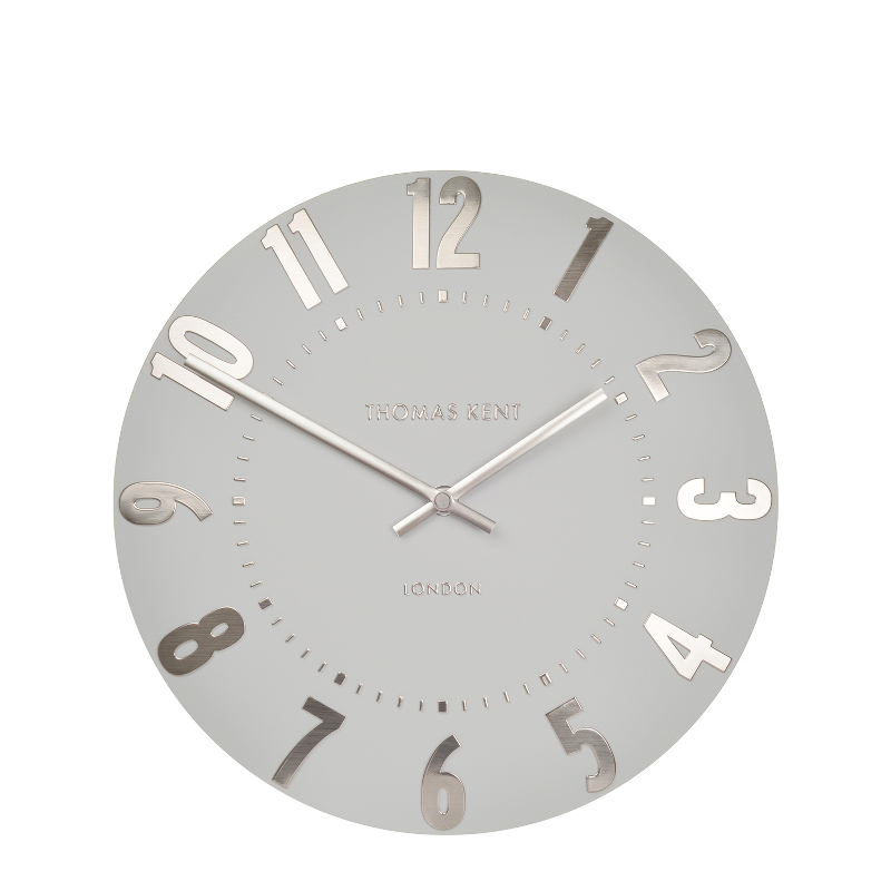 CA12314 30cm Mulberry wall clock in silver cloud