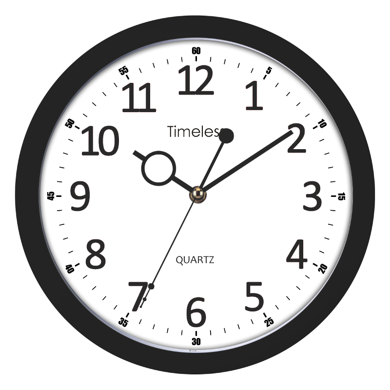 MQ17-BLK 25cm wall clock in black