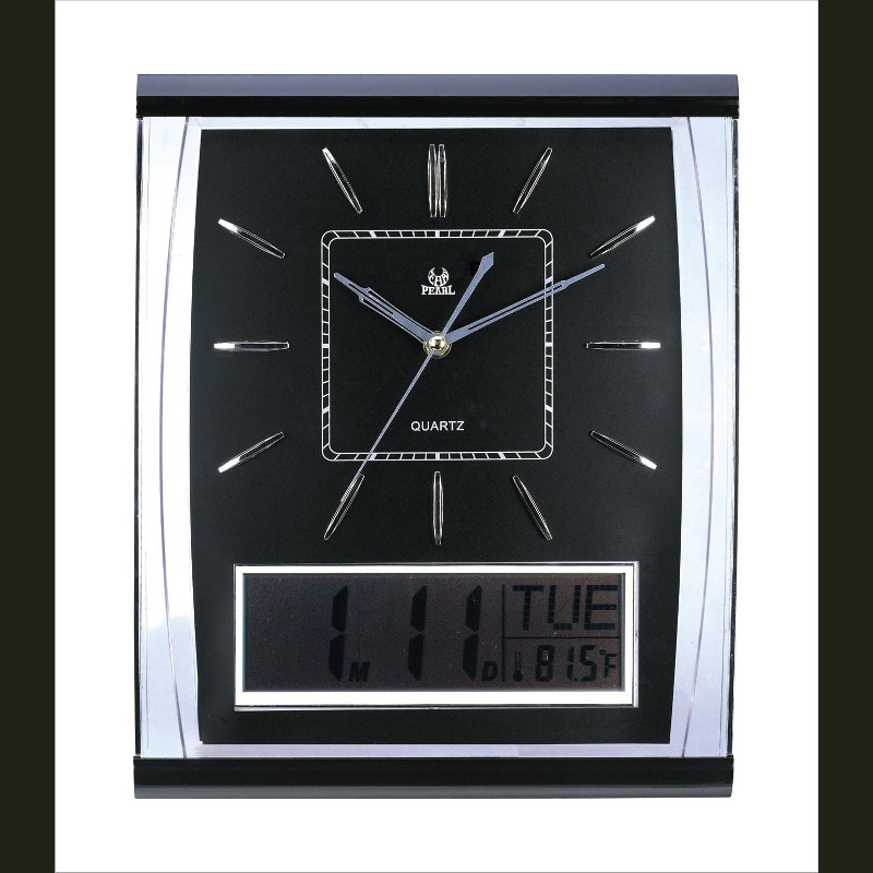 PW066-1BLK Wall clock with date display