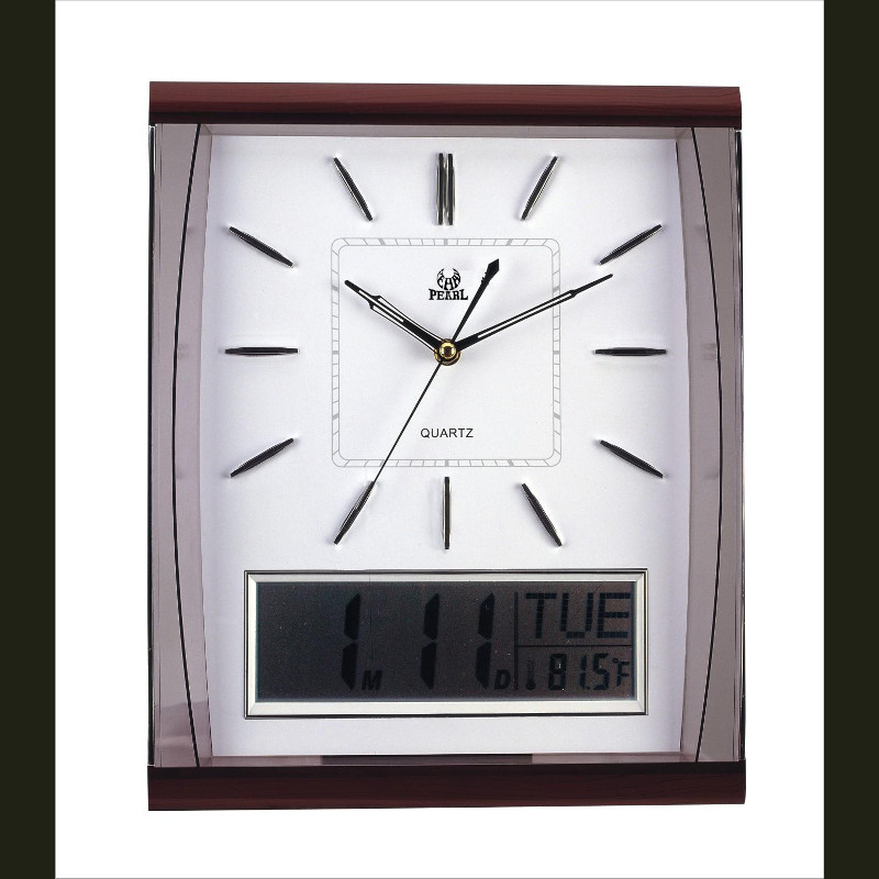 PW066-2WHT Wall clock with date display