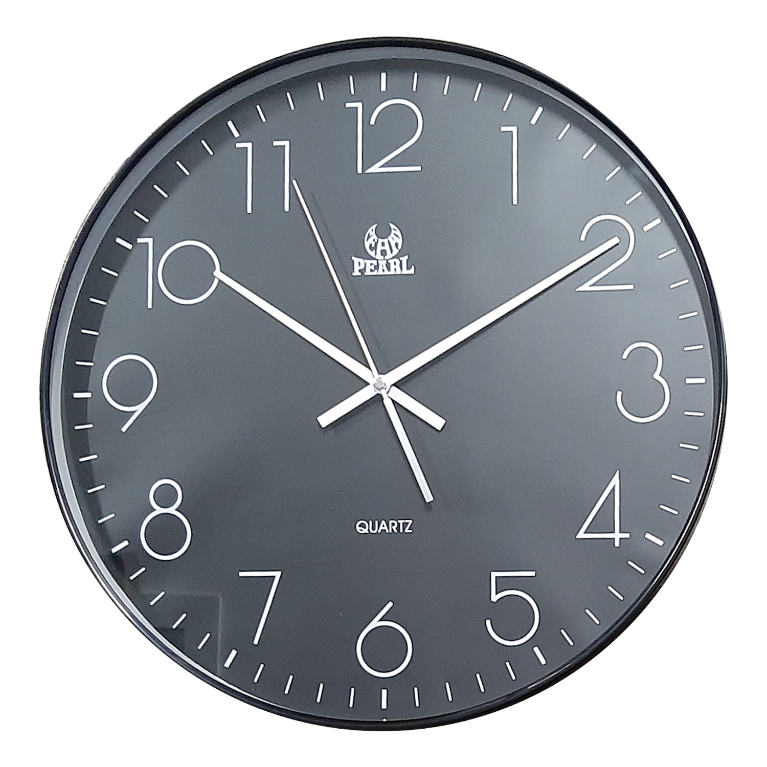 PW340-BLK 38cm wall clock black/black