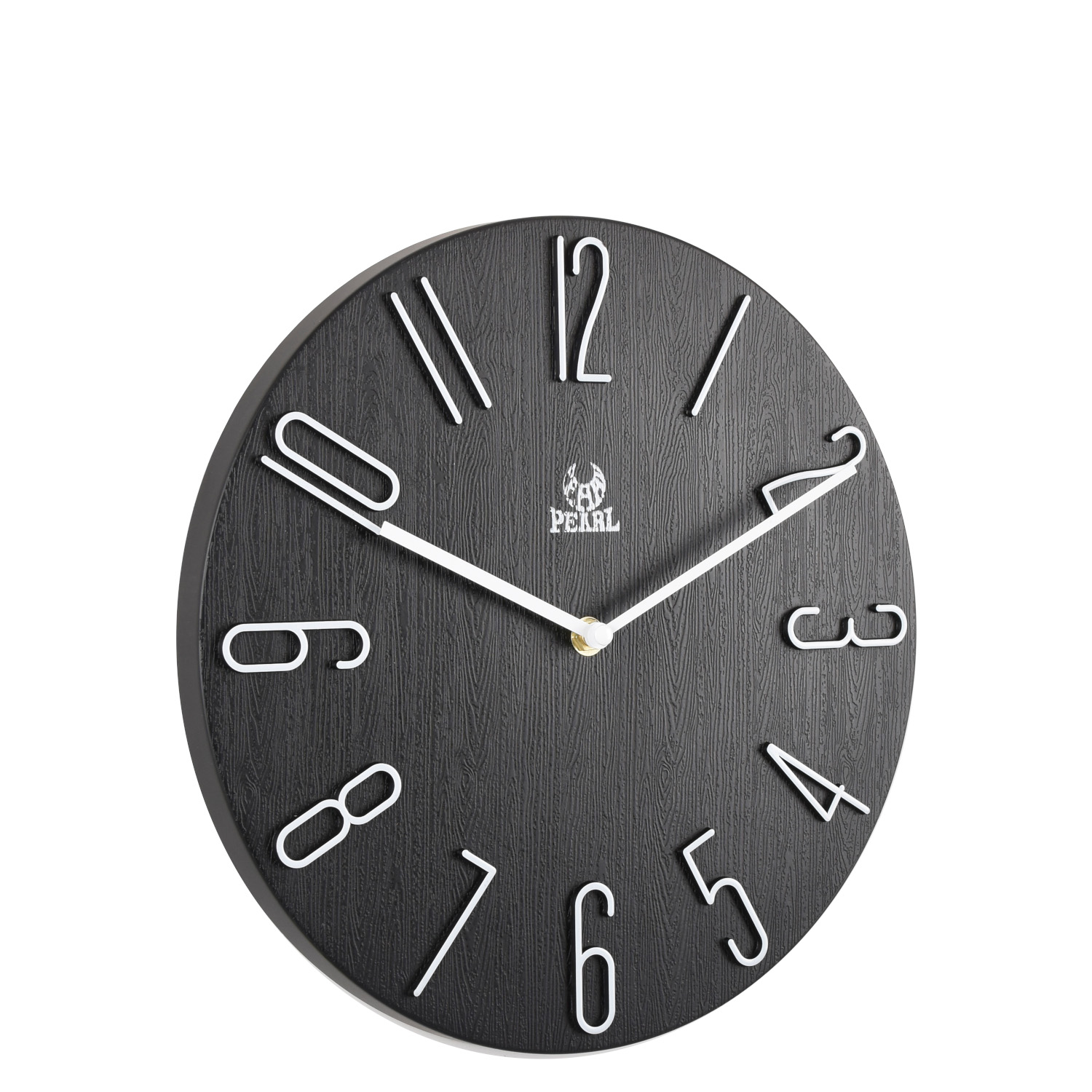 PW604-BLK 30cm Textured Wall Clock Black