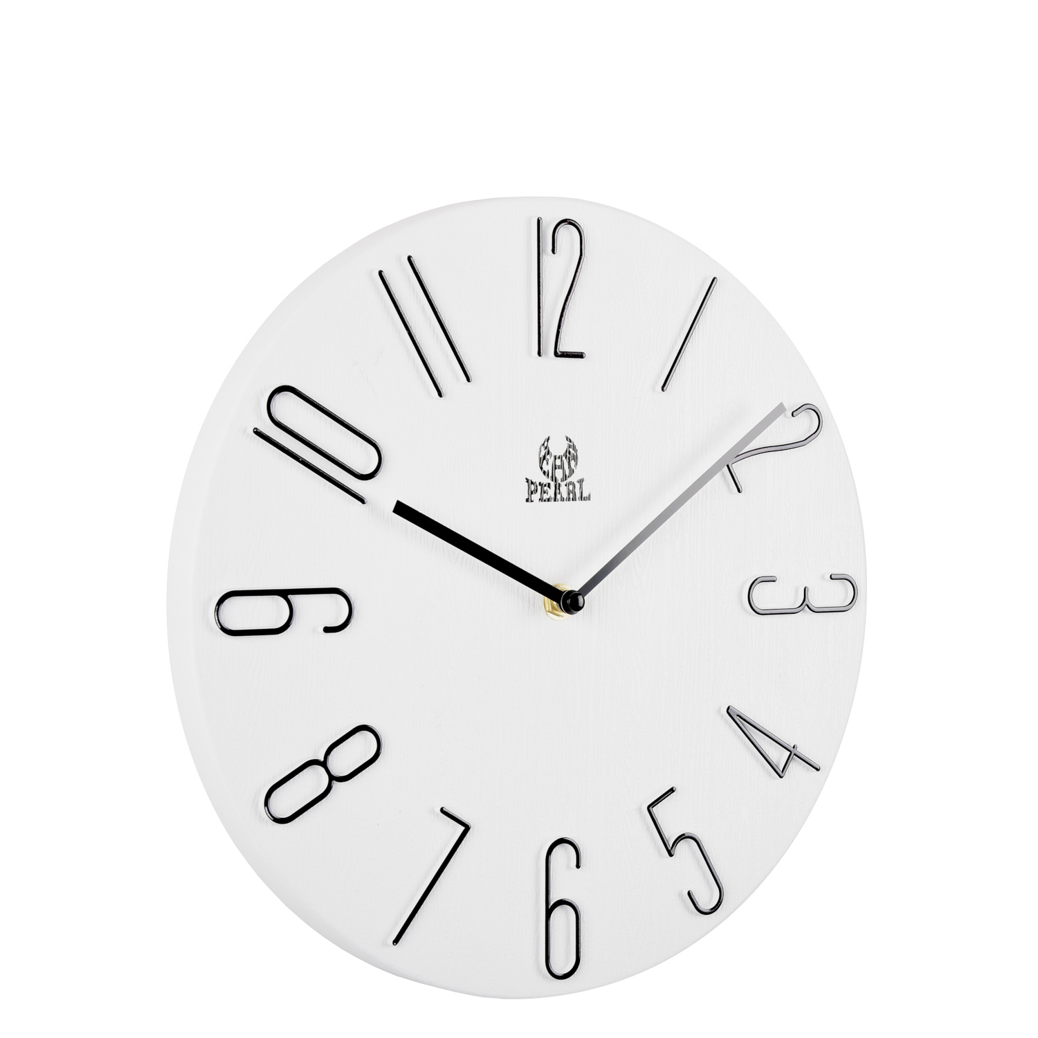 PW604-WHT 30cm Textured Wall Clock White